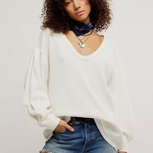NWT Free People Coast 2 Coast Thermal - Clean Ivory